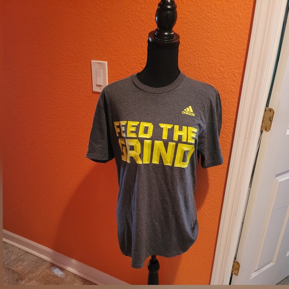 Adidas Women's Gray T-Shirt - Feed the Grind, Size M